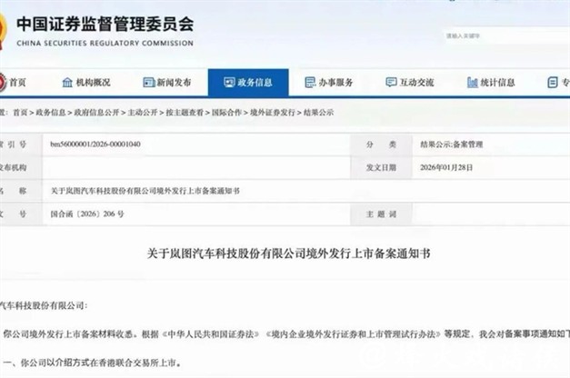 岚图汽车港股上市获得全部前置监管审批