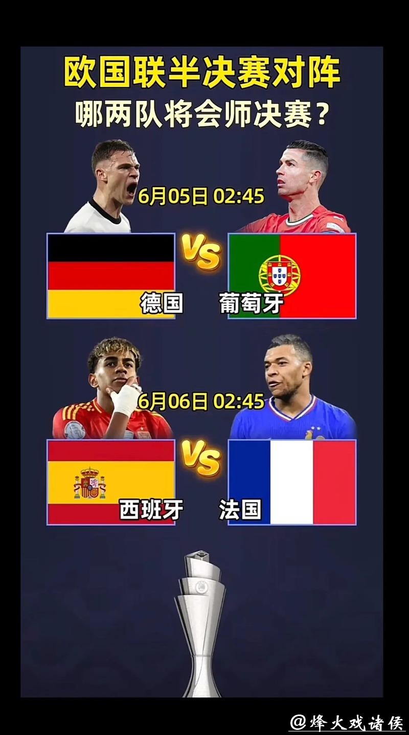 欧国联半决赛对阵:德国VS葡萄牙 西班牙VS法国 欧国联半决赛对阵:德国VS葡萄牙 西班牙VS法国
